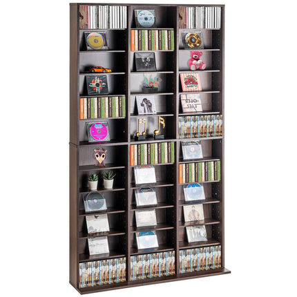 Media Storage Cabinet, Adjustable Shelves, Holds 1080 CDs