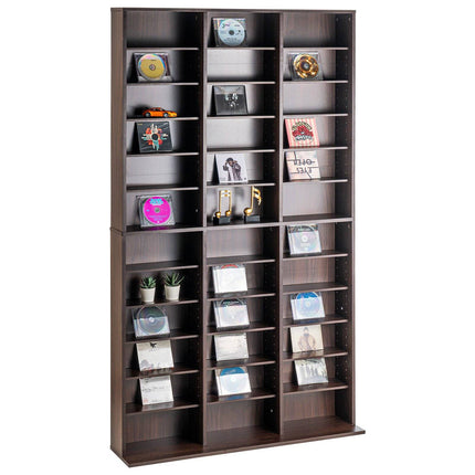 Media Storage Cabinet, Adjustable Shelves, Holds 1080 CDs