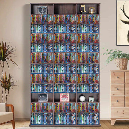 Media Storage Cabinet, Adjustable Shelves, Holds 1080 CDs
