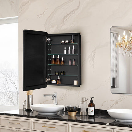 Medicine Cabinet with Mirror, 20 x 30, 4 Adjustable Shelves