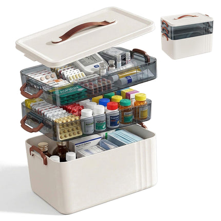 Cutie pentru depozitarea medicamentelor – Plastic, 2 inserții detașabile transparente