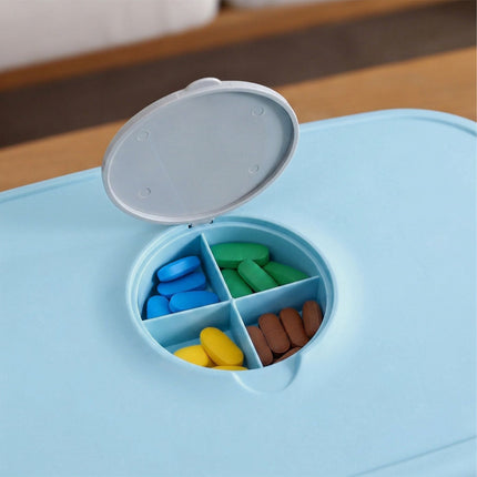 Cutie pentru depozitarea medicamentelor cu inserție în 3 secțiuni, tavă cu capac