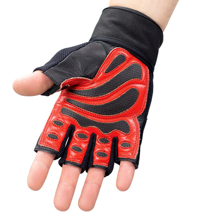 Men's Medium Fitness Gloves, Black/Red