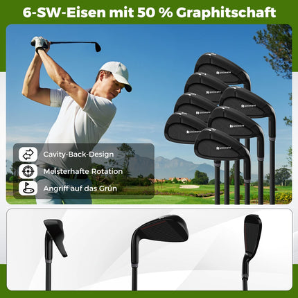 Set de crose de golf pentru bărbați, dreptaci, cu sac de suport