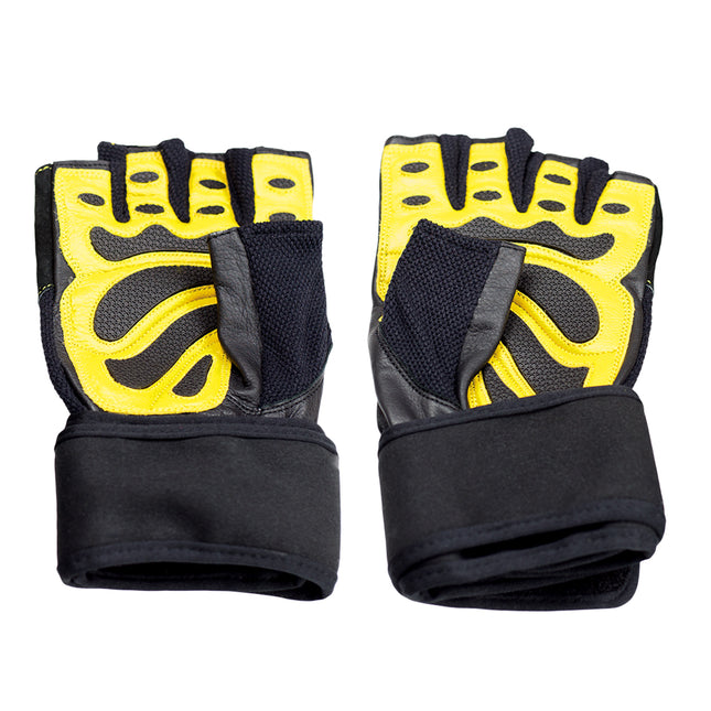 Men's XXL Fitness Gloves, Black/Yellow