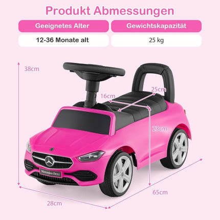 Mașină de jucărie Mercedes-Benz Ride-On cu volan și depozitare