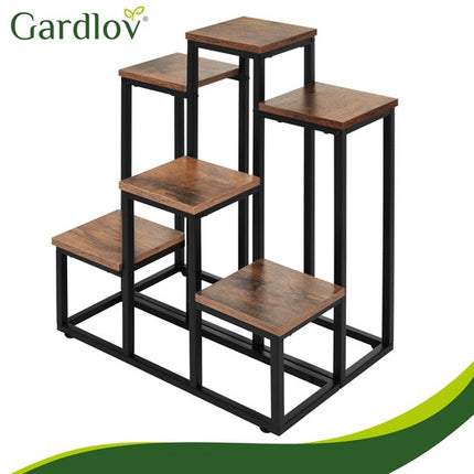Suport metalic pentru plante cu 6 niveluri, stil Loft, 67 cm