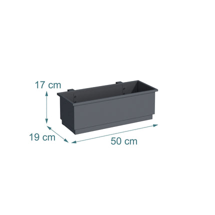 Ghivece metalice pentru balcon, set de 2, cu sistem de drenaj