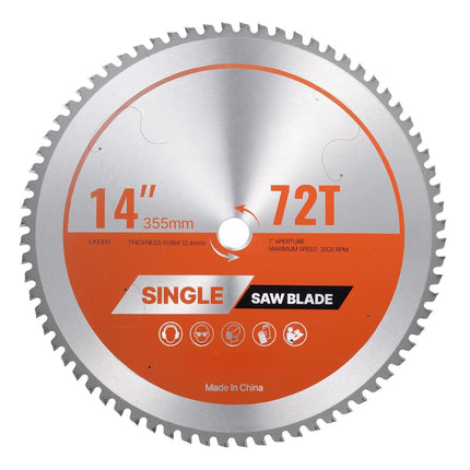 Metal Cutting Circular Saw Blade 14 Inch, 72T, 25.4mm