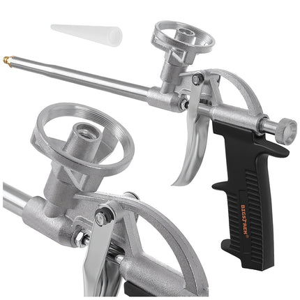 Pistol de spumă metalică cu debit reglabil și mâner antiderapant