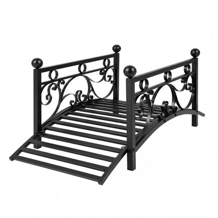 Pod de grădină metalic cu model volutat, negru, 101 cm