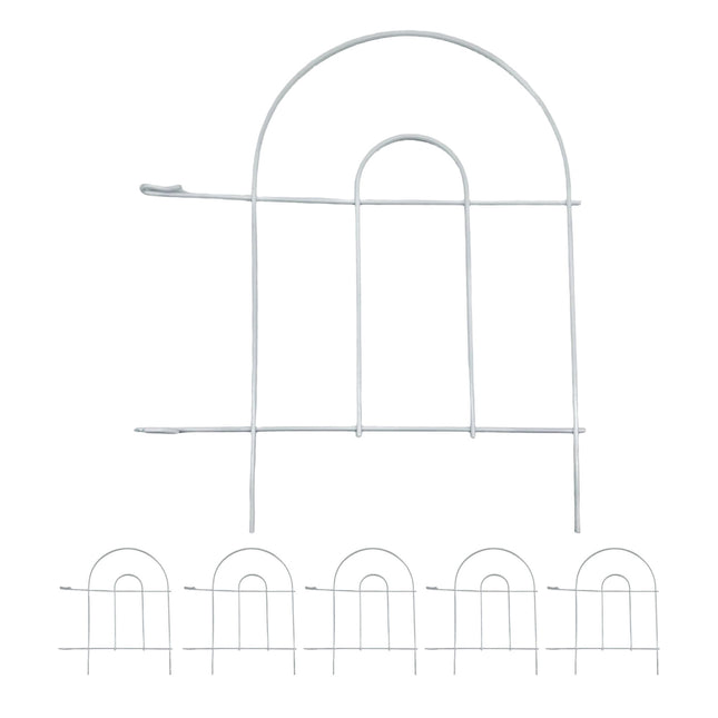Bordură metalică de grădină, 6 piese, design clasic arcuit