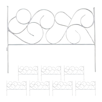 Bordură metalică de grădină, design Art Nouveau, format din 8 piese