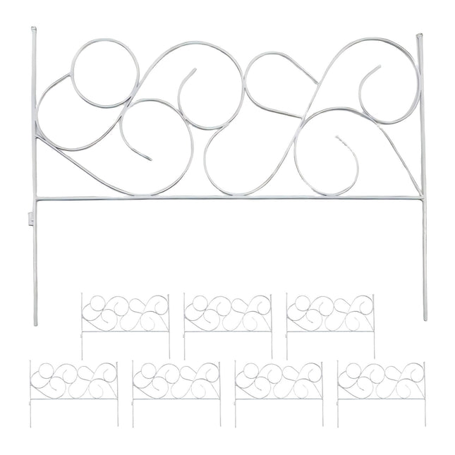 Bordură metalică de grădină, design Art Nouveau, format din 8 piese