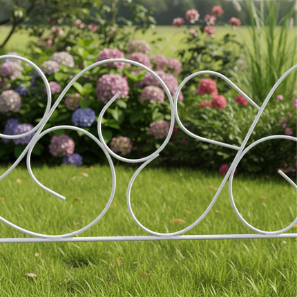 Bordură metalică de grădină, design Art Nouveau, format din 8 piese