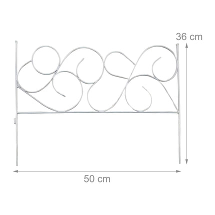Bordură metalică de grădină, design Art Nouveau, format din 8 piese