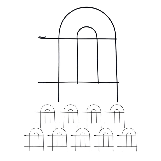 Gard metalic de grădină, design arcad clasic, format din 10 piese