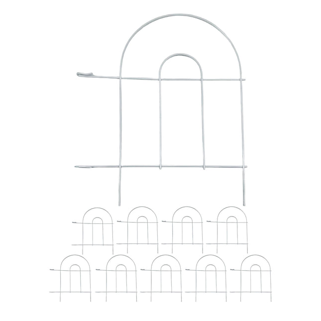 Gard metalic de grădină, design arcad clasic, format din 10 piese