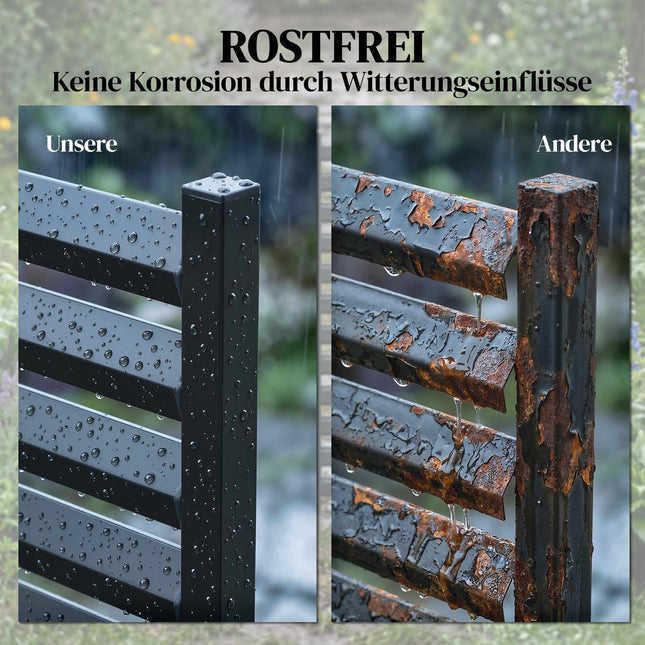 Panouri metalice pentru gard de grădină, 91 x 152 cm, negre, pachet de 2