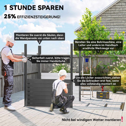 Metal Garden Shed 3.5 m² with Lockable Double Door, Lean-To Roof, 143x270x202 cm