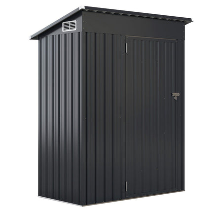 Magazin metalic de gradina cu acoperis inclinat, 150 x 90,5 x 185 cm