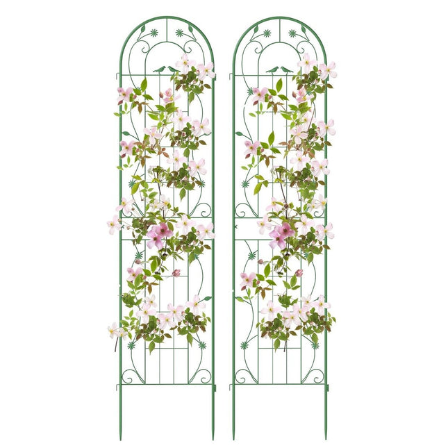 Set spalier de grădină metalic - 220 cm, rezistent la rugină, pachet de 2