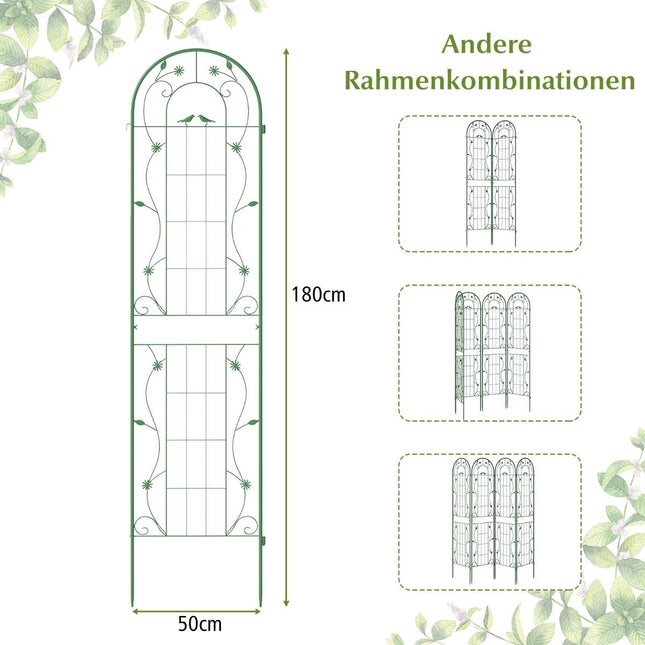 Set spalier de grădină metalic - 220 cm, rezistent la rugină, pachet de 2