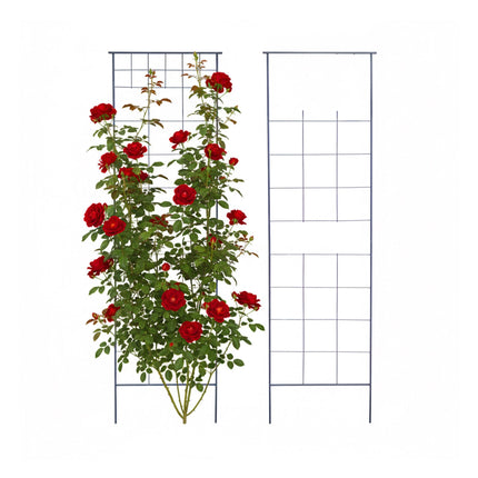 Metal Garden Trellis Set of 2 for Climbing Plants, 193 x 58 cm, Black