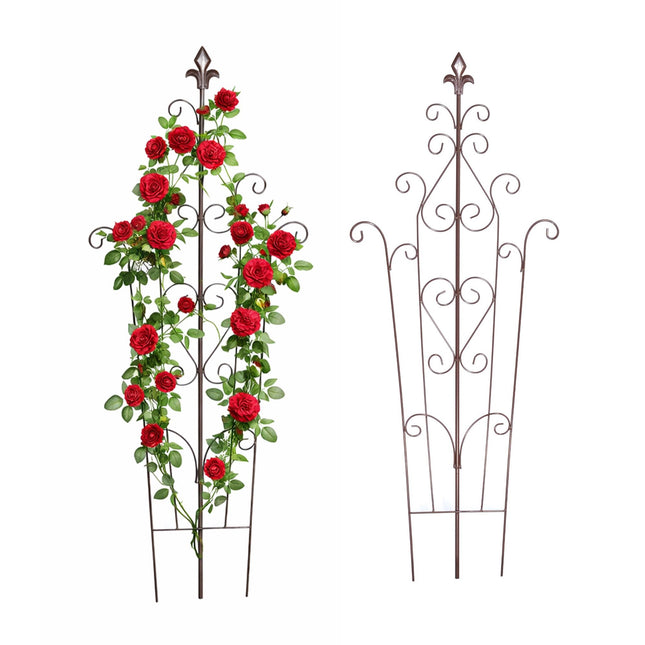 Spalier metalic de grădină, finisaje vintage Fleur-De-Lis