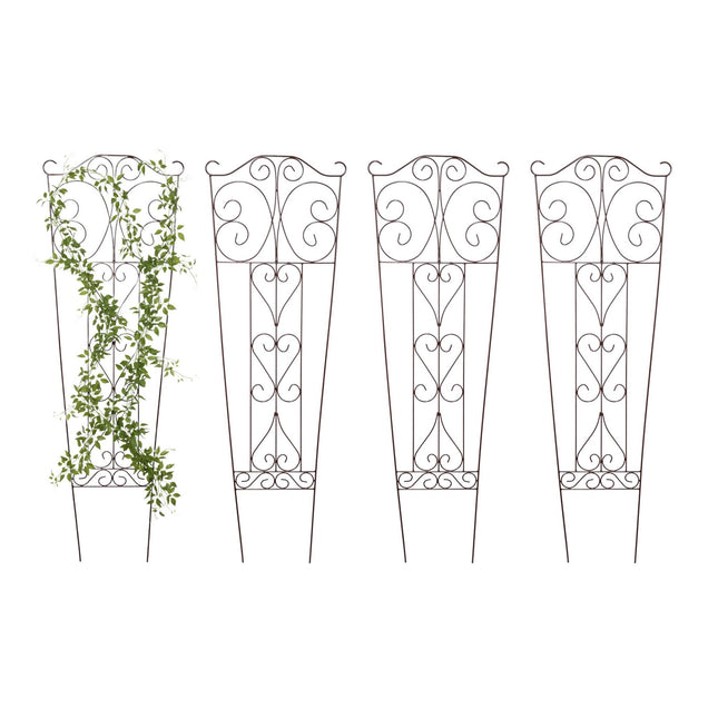 Spalier metalic de grădină pentru plante cățărătoare, design curbat