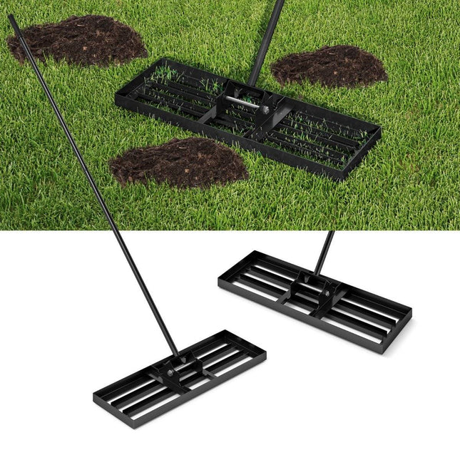 Grebla metalica pentru nivelarea gazonului cu maner ergonomic, 75x25 cm