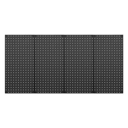 Metal Pegboard Wall Organizer, 4 Panels, 24 x 12 in, Black