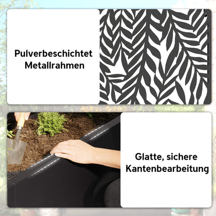 Jardinieră metalică cu spalier, capacitate 20 l, neagră