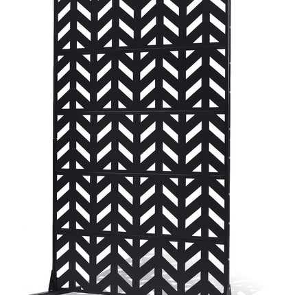 Metal Privacy Screen 47 x 72 In, 5-Panel, Black