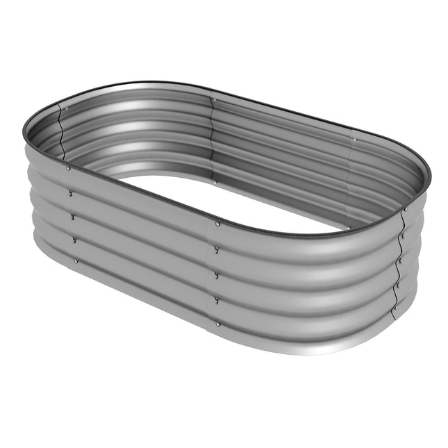 Jardinieră pentru pat înălțat din metal Pat de legume Diy Cutie de flori cu fund deschis Pat de ierburi pentru grădină balcon argintiu 105 X 62 X 30 Cm