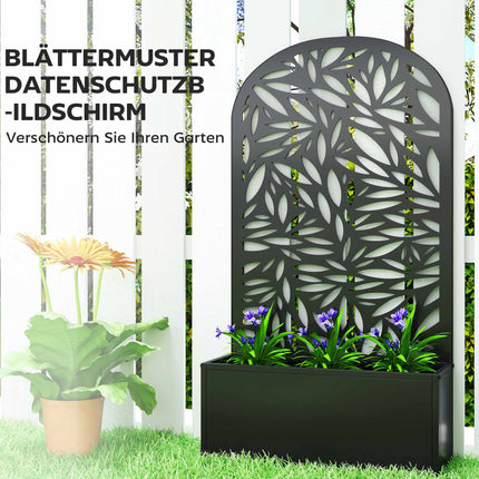 Jardinieră metalică ridicată cu spalier, montată pe perete sau independentă