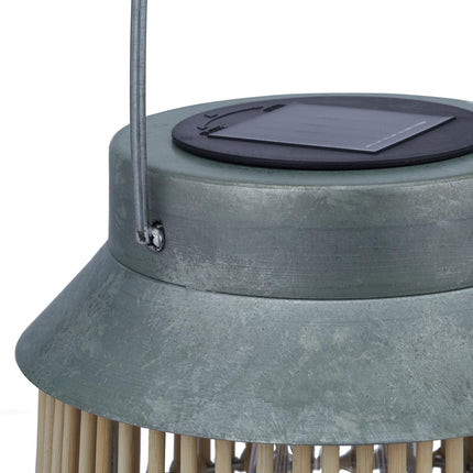 Metal & Rattan Solar Lamp