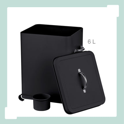 Cutie metalică de depozitare cu capac, capacitate 6 l
