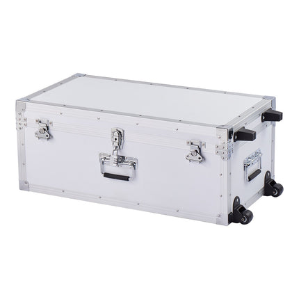Metal Storage Trunk Set Of 2, Locking, Caster Base