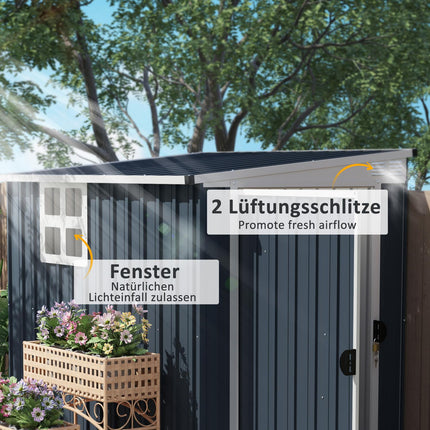 Metal tool shed 2.7 m² - weatherproof with window and lock