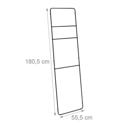 Suport din metal pentru scară pentru prosoape, 3 trepte, negru
