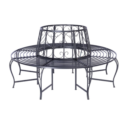 Bancă metalică pentru copac, diametru 160 cm, oțel negru
