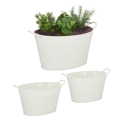 Set de 3 cuve din metal aspect zinc