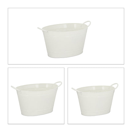 Set de 3 cuve din metal aspect zinc