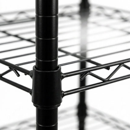 Metal Wire Shelving Unit with 3 Tiers and Levelling Feet, Black, 84 cm