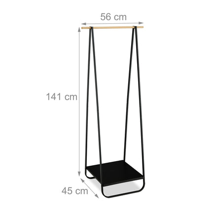 Metal clothes hanger with shelf