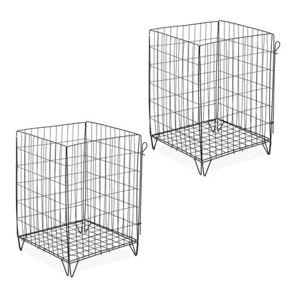 Compostatoare metalice cu grilă inferioară, set de 2