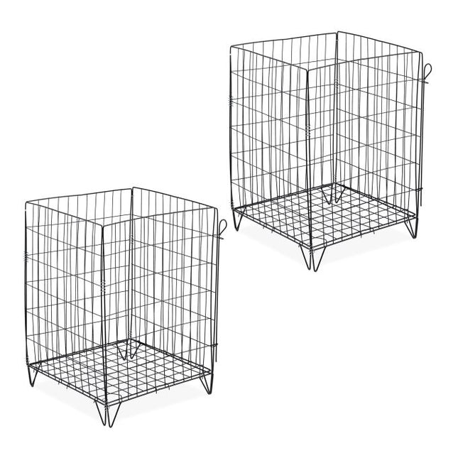 Compostatoare metalice cu grilă inferioară, set de 2