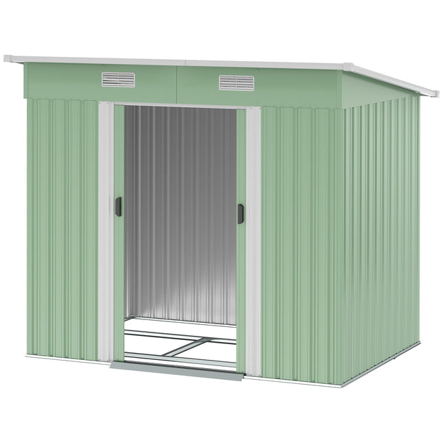 Magazin de scule metalic 2,3 m² 207 x 130 x 182 cm cu toc de podea pentru fereastră de acoperiș închis verde