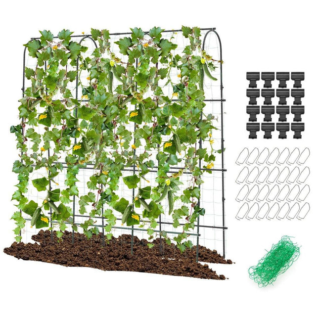 Spalier metalic cu plasă de spalier pentru susținerea plantelor cățărătoare Spalier înalt de castraveți de grădină în formă de U